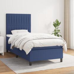 vidaXL kék szövet rugós ágy matraccal 90 x 200 cm (3141911)
