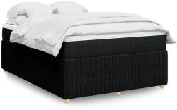 vidaXL fekete szövet rugós ágy matraccal 140 x 190 cm (3285569)