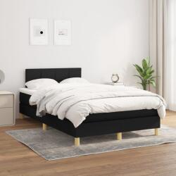 vidaXL fekete szövet rugós ágy matraccal 120 x 200 cm (3140603)