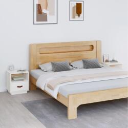 vidaXL 2 db fehér tömör fenyőfa éjjeliszekrény 40 x 34 x 45 cm (818298)