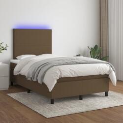 vidaXL barna szövet rugós és LED-es ágy matraccal 120 x 200 cm (3134704)