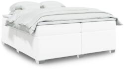 vidaXL fehér műbőr rugós ágy matraccal 200 x 200 cm (3285226)