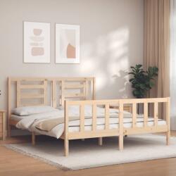 vidaXL tömör fa ágykeret fejtámlával King Size (3192886)