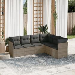 vidaXL 6 részes szürke polyrattan kerti ülőgarnitúra párnákkal (3217680)