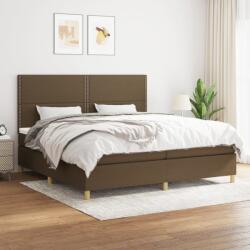 vidaXL sötétbarna szövet rugós ágy matraccal 200 x 200 cm (3142284)