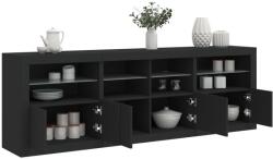 vidaXL fekete tálalószekrény LED-világítással 202x37x67 cm (3209010)