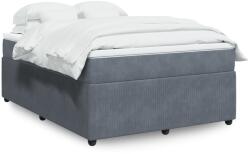vidaXL sötétszürke bársony rugós ágy matraccal 140x190 cm (3285639)