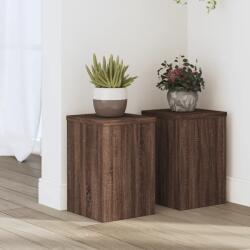 vidaXL 2 db barna tölgy szerelt fa növénytartó állvány 20 x 20 x 30 cm (852903) - vidaxl
