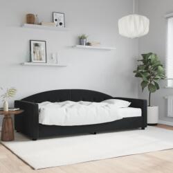 vidaXL fekete bársony heverő matraccal 90 x 200 cm (3197281) - vidaxl
