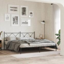 vidaXL fekete fém ágykeret fejtámlával 183 x 213 cm (376507)