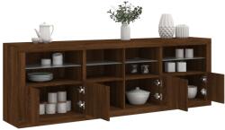vidaXL barna tölgy színű tálalószekrény LED-ekkel 202x37x67 cm (3209015)