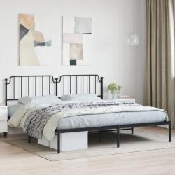 vidaXL fekete fém ágykeret fejtámlával 200 x 200 cm (373894)