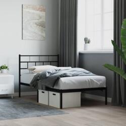 vidaXL fekete fém ágykeret fejtámlával 100 x 190 cm (355653)