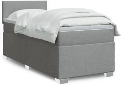 vidaXL világosszürke szövet rugós ágy matraccal 80 x 200 cm (3288008)