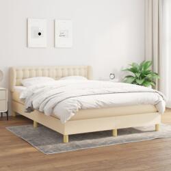 vidaXL krémszínű szövet rugós ágy matraccal 140 x 200 cm (3127130)