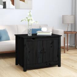vidaXL fekete tömör fenyőfa dohányzóasztal 71 x 49 x 55 cm (820930)