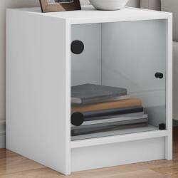 vidaXL 2 db fehér éjjeliszekrény üveg ajtóval 35 x 37 x 42 cm (836344) - vidaxl