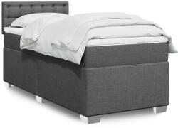 vidaXL sötétszürke szövet rugós ágy matraccal 80 x 200 cm (3288030)