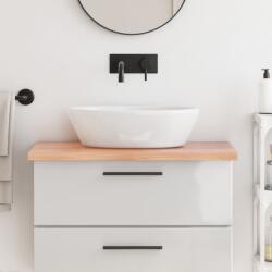 vidaXL világosbarna kezelt tömör fa fürdőszobai pult 80x60x(2-4) cm (3156123)