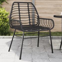 vidaXL 2 db fekete polyrattan kerti szék (369091)