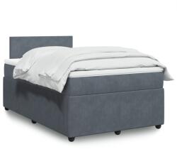 vidaXL sötétszürke bársony rugós ágy matraccal 120x190 cm (3289981)