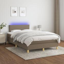 vidaXL tópszínű szövet rugós és LED-es ágy matraccal 120 x 200 cm (3133545)