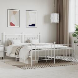 vidaXL fehér fém ágykeret fej- és lábtámlával 180 x 200 cm (353608)