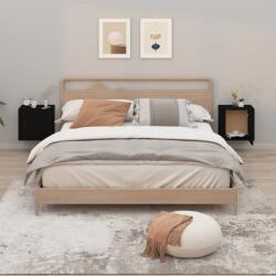 vidaXL 2 db fekete falra szerelhető éjjeliszekrény 50 x 30 x 47 cm (816867) - vidaxl