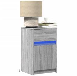vidaXL 2 db szürke sonoma színű szerelt fa éjjeliszekrény LED-ekkel (852009)