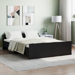 vidaXL fekete ágykeret fej- és lábtámlával 140 x 190 cm (3203783)