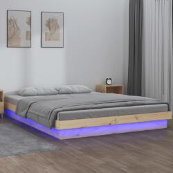 vidaXL tömör fa ágykeret LED-világítással 200 x 200 cm (819992)