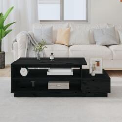 vidaXL fekete tömör fenyőfa dohányzóasztal 120 x 50 x 40, 5 cm (814418)