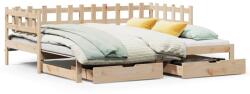 vidaXL kihúzható heverő fiókokkal matrac nélkül 80 x 200 cm (3302249) - vidaxl