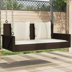 vidaXL barna polyrattan hintapad párnával 119 x 56 x 48 cm (365630) - vidaxl