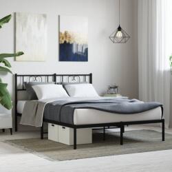 vidaXL fekete fém ágykeret fejtámlával 120 x 190 cm (355460)