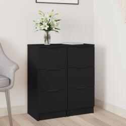 vidaXL 2 db fekete szerelt fa tálalószekrény 30 x 30 x 70 cm (811154)