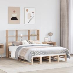 vidaXL tömör fa könyvespolcos ágy matrac nélkül 135 x 190 cm (3323944)