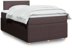 vidaXL sötétbarna szövet rugós ágy matraccal 120 x 200 cm (3287419)