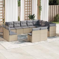 vidaXL 12 részes bézs polyrattan kerti ülőgarnitúra párnákkal (3250308)