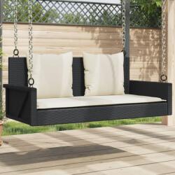 vidaXL fekete polyrattan hintapad párnával 119 x 56 x 48 cm (365629) - vidaxl