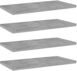 vidaXL 4 db betonszürke szerelt fa könyvespolc 40 x 20 x 1, 5 cm (805146)