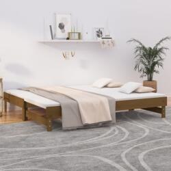 vidaXL mézbarna tömör fenyőfa kihúzható kanapéágy 2x(100x200) cm (823377)