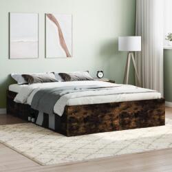 vidaXL füstös tölgy színű franciaágykeret 135 x 190 cm (3203912)