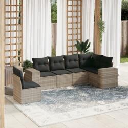 vidaXL 6 részes világosszürke polyrattan kerti ülőgarnitúra párnákkal (3254969)