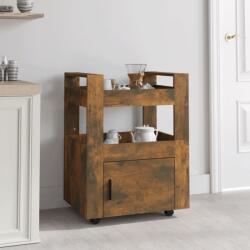 vidaXL füstös tölgy szerelt fa zsúrkocsi 60 x 45 x 80 cm (816829)