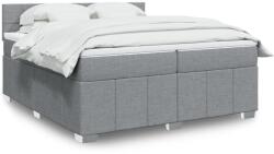 vidaXL világosszürke szövet rugós ágy matraccal 200 x 200 cm (3287175)