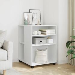 vidaXL fehér szerelt fa kisasztal kerekekkel 55 x 60 x 78 cm (853155)