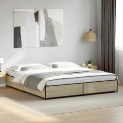 vidaXL sonoma tölgyszínű szerelt fa és fém ágykeret 180 x 200 cm (3279828)