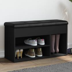 vidaXL fekete szerelt fa cipőtároló pad 82 x 32 x 45, 5 cm (835027) - vidaxl