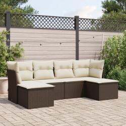 vidaXL 6 részes barna polyrattan kerti ülőgarnitúra párnával (3218013)